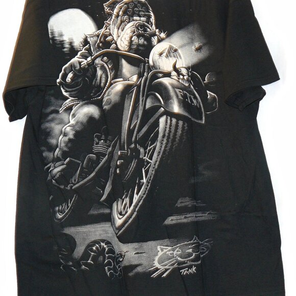 Cats Suck Biker Black T-Shirt Size XL - Picture 3 of 6
